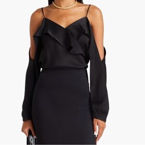 Jonathan simkhai black blouse with cut out sleeves size small worn once